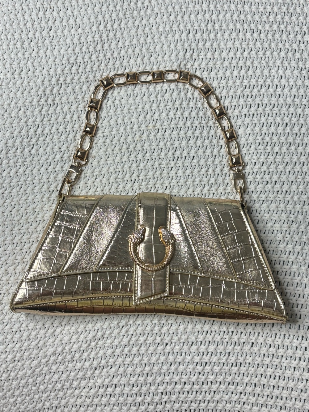 Aldo Medium Gold Metallic Evening Bag